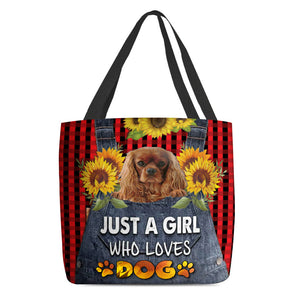 Cavalier King Charles Spaniel_002-Just A Girl Who Loves Dog Tote Bag