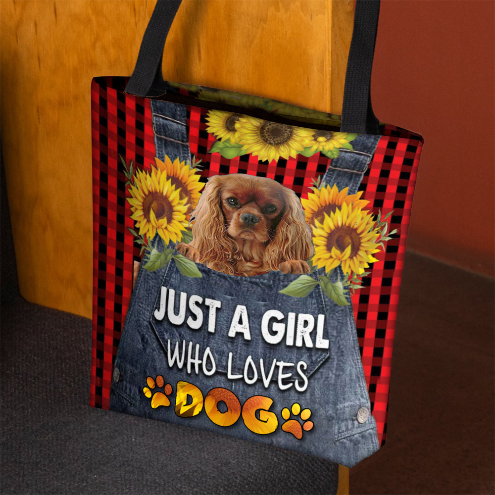 Cavalier King Charles Spaniel_002-Just A Girl Who Loves Dog Tote Bag