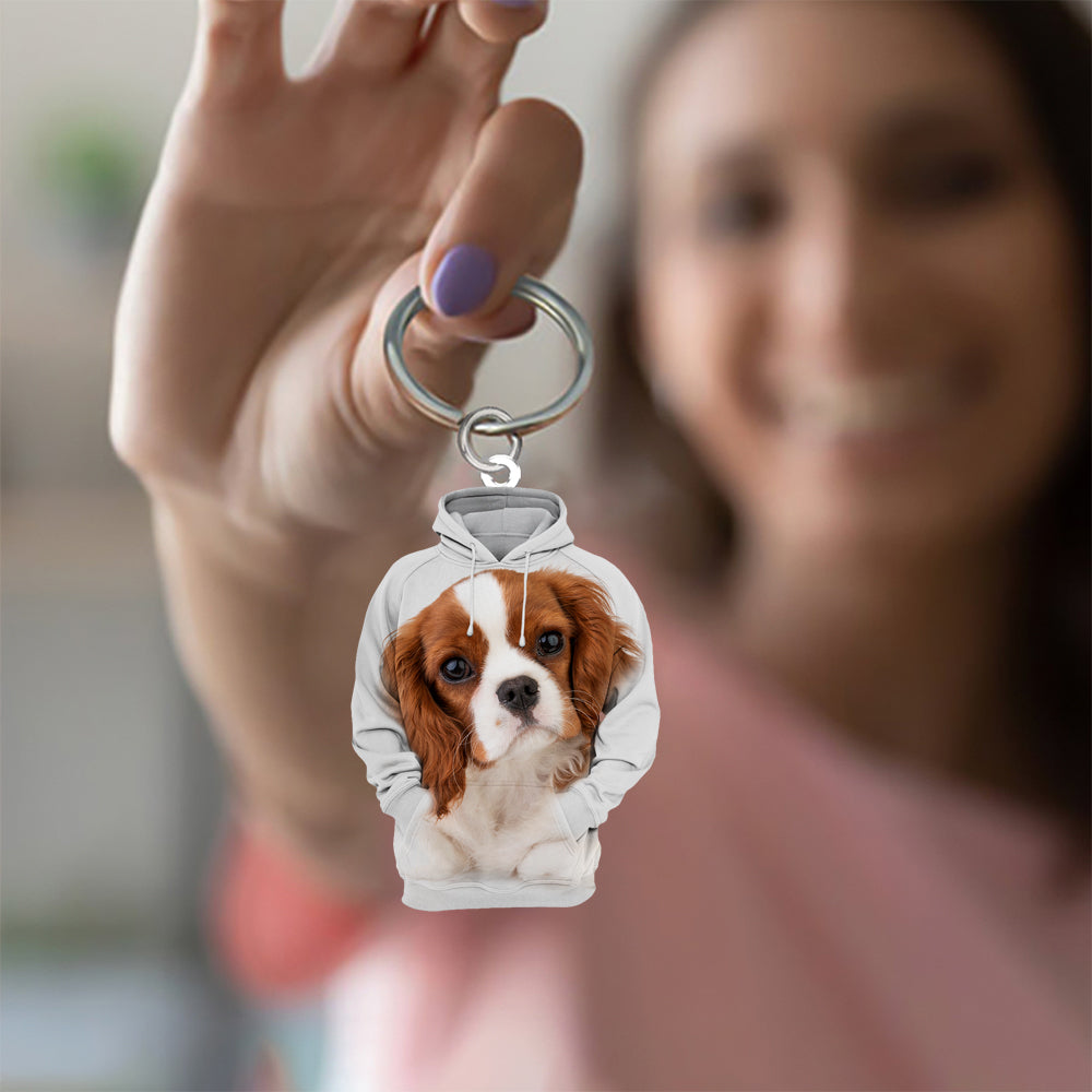 Cavalier King Charles Spaniel 3D Graphic Hoodie Acrylic Keychain
