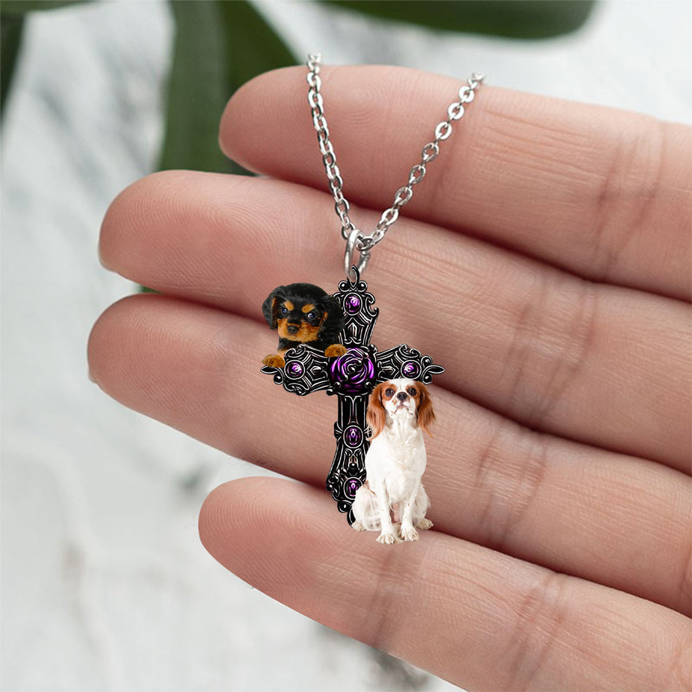 Cavalier King Charles Spaniel Pray For God Stainless Steel Necklace