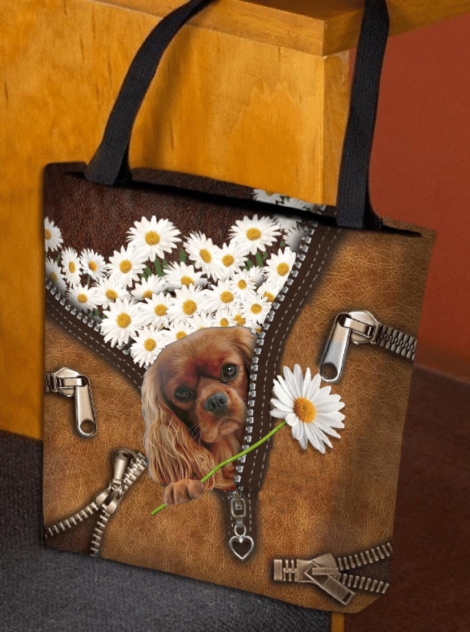 Cavalier King Charles Spaniel Daisy Women Tote Bag