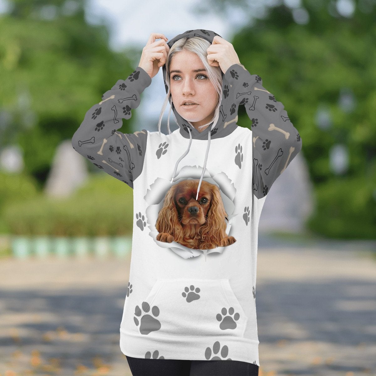 Cavalier King Charles Spaniel-Paw Dog Unisex Hoodie