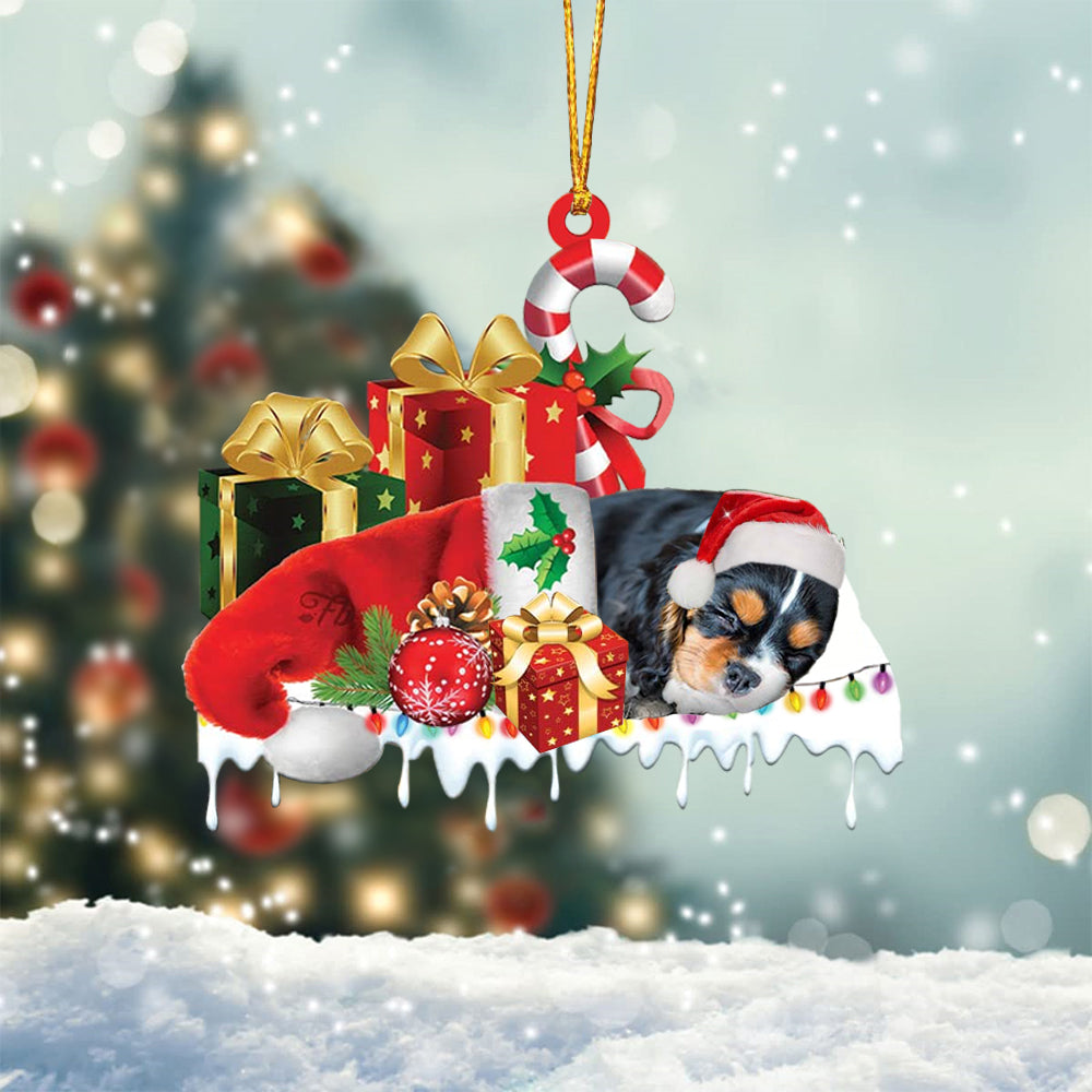 Cavalier King Charles Spaniel Merry Christmas Hanging Ornament-0211