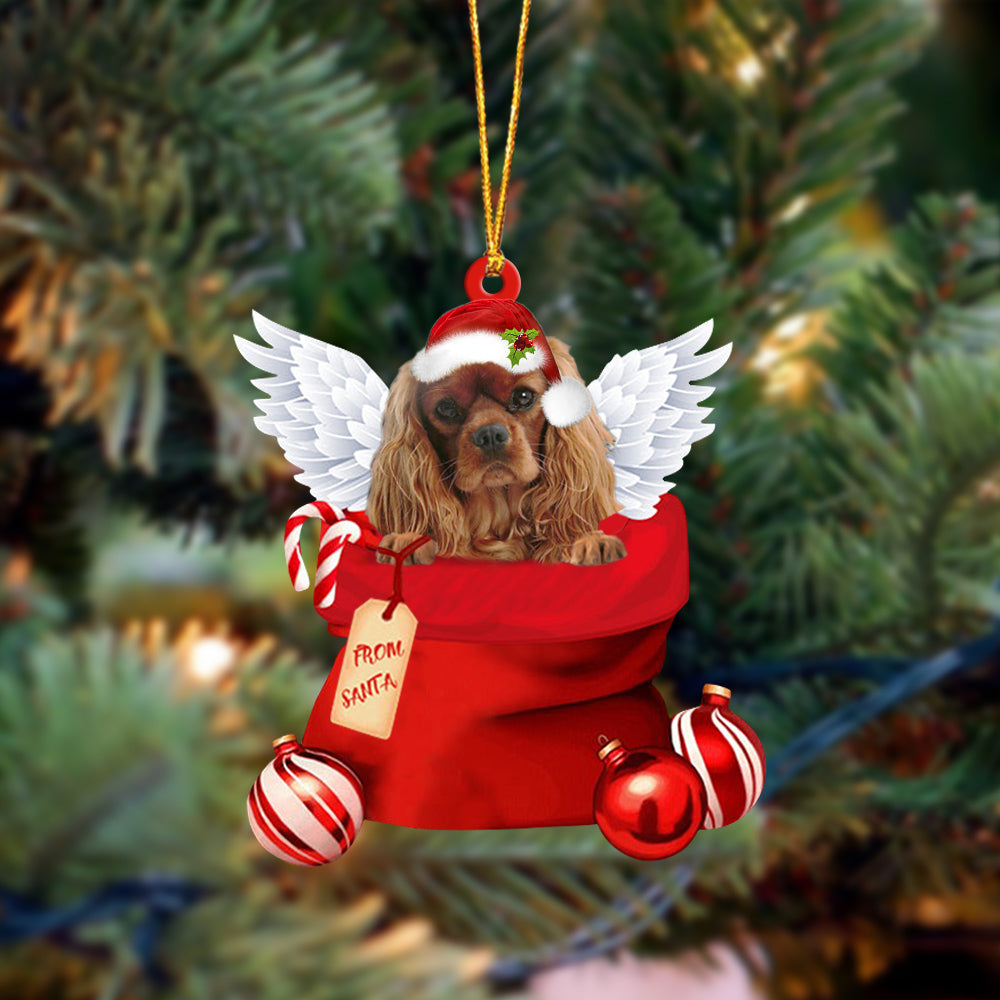 Cavalier King Charles Spaniel Angel Gift From Santa Christmas Ornament