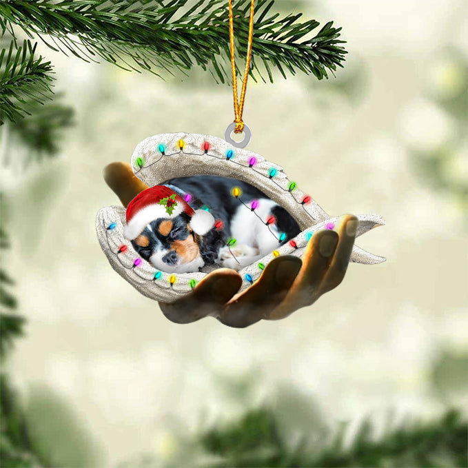 Cavalier King Charles Spaniel Sleeping Angel In God Hand Christmas Ornament