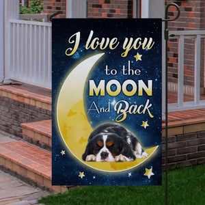 Cavalier King Charles Spaniel I Love You To The Moon And Back Garden Flag