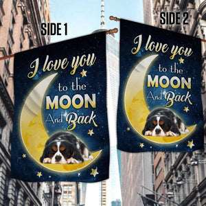 Cavalier King Charles Spaniel I Love You To The Moon And Back Garden Flag
