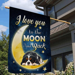 Cavalier King Charles Spaniel I Love You To The Moon And Back Garden Flag