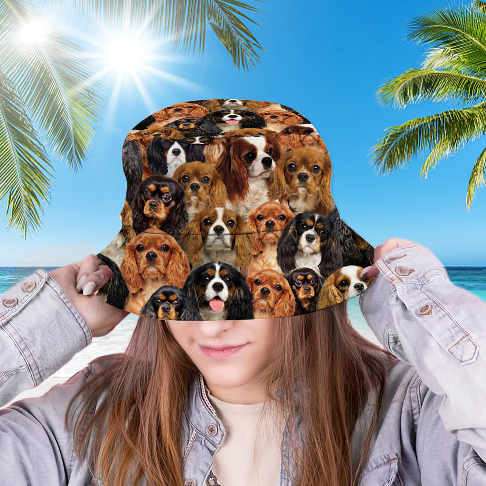 A Bunch Of Cavalier King Charles Spaniels Bucket Hat