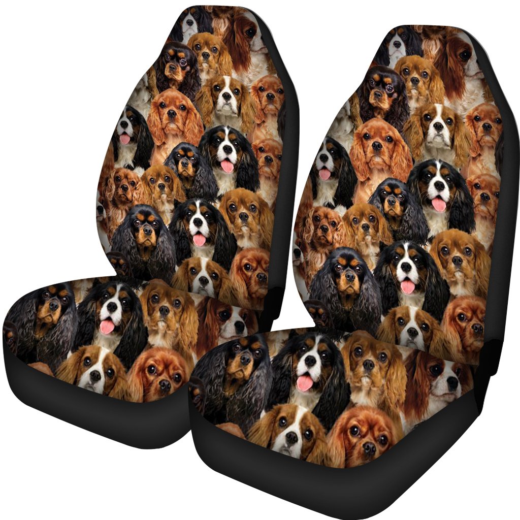 A Bunch Of Cavalier King Charles Spaniels Car Seat Cover