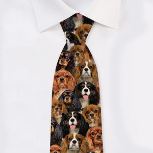 A Bunch Of Cavalier King Charles Spaniels Tie For Men/Great Gift Idea For Christmas