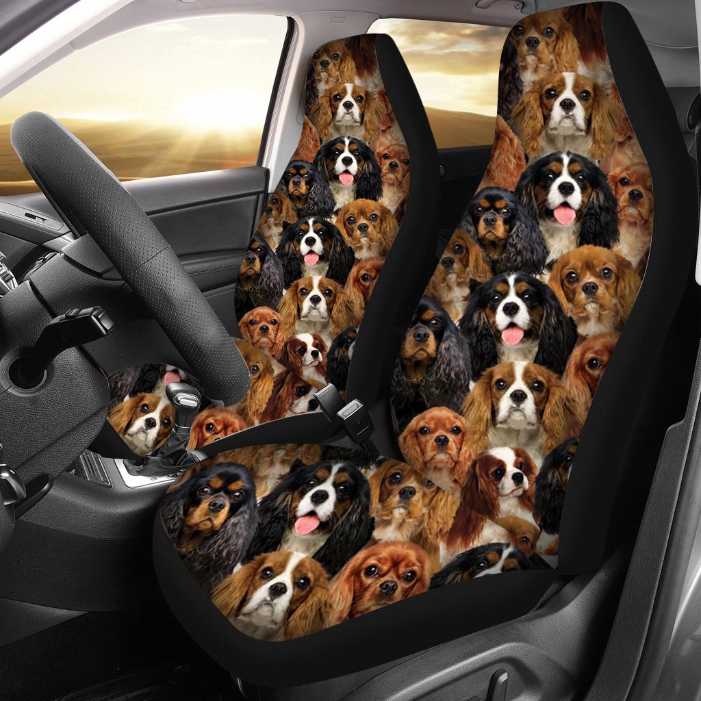 A Bunch Of Cavalier King Charles Spaniels Car Seat Cover