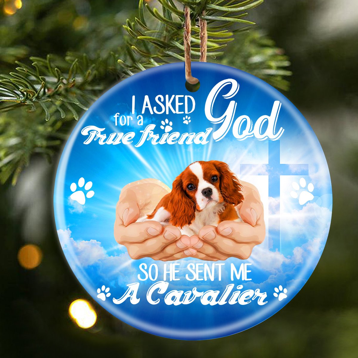 God Send Me A/An Cavalier King Charles Spaniel 2 Porcelain/Ceramic Ornament