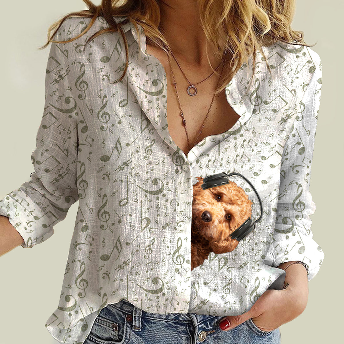 Great Music With Cavapoo01 - Women's Long-Sleeve Shirt