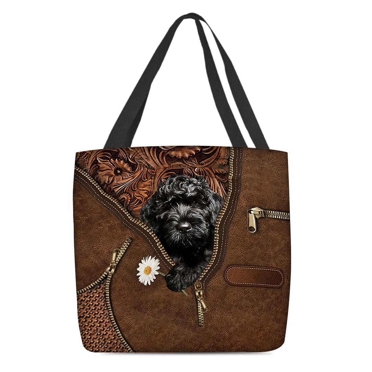 Cavapoo Holding Daisy Tote Bag