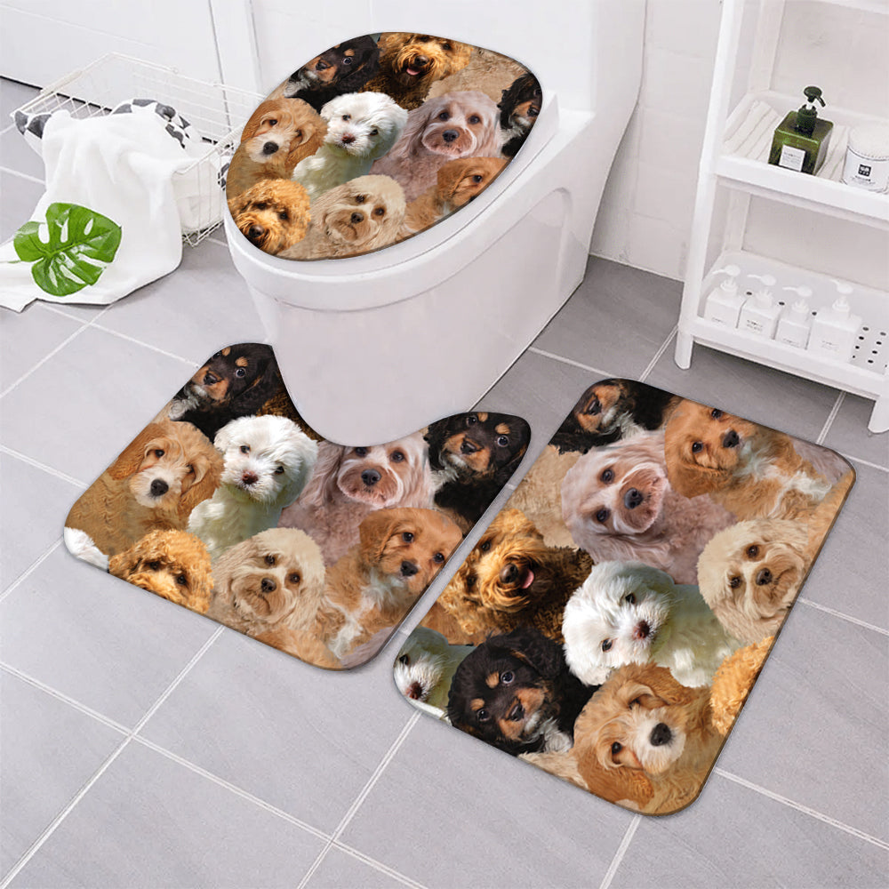 A Bunch Of Cavapoos Bathroom Mat Set