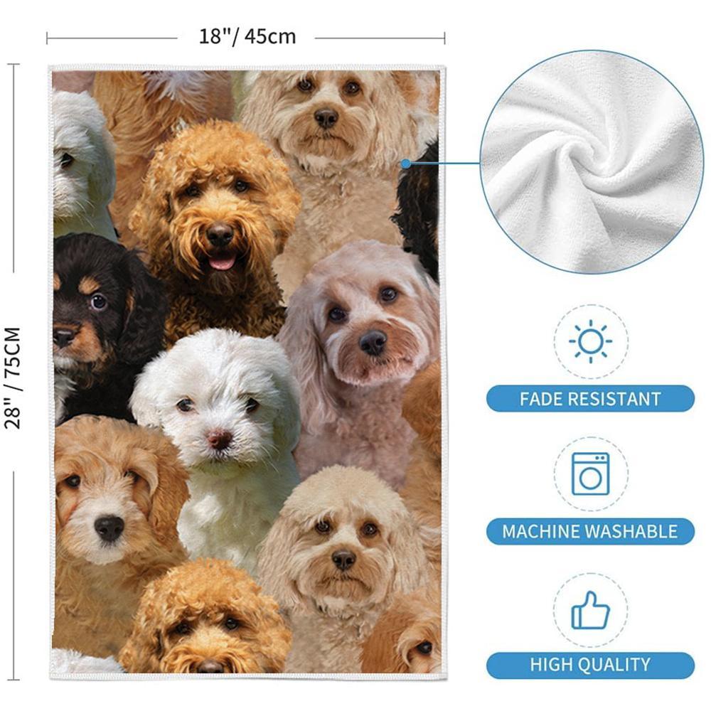 A Bunch Of Cavapoos Kitchen Towel