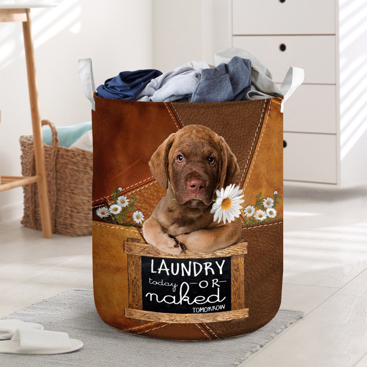 Chesapeake Bay Retriever Laundry Today Or Naked Tomorrow Laundry Basket