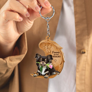Chihuahua Forever In My Heart Flat Acrylic Keychain