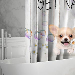 Chihuahua Get Naked Daisy Shower Curtain