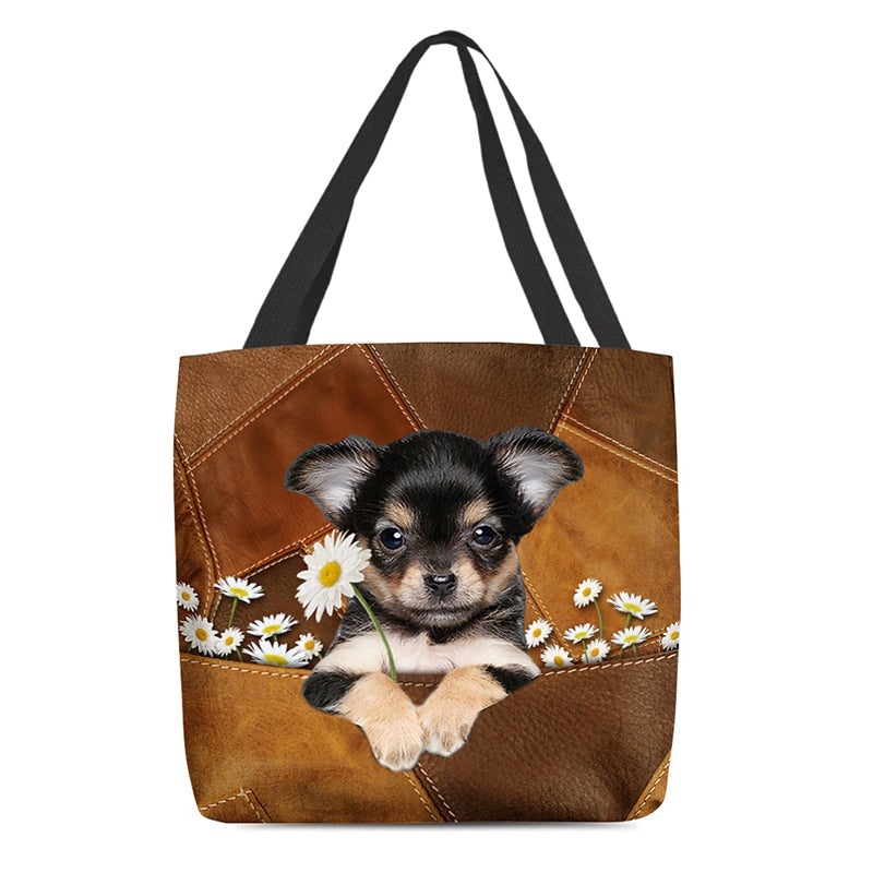 Chihuahua021 Holding Daisy  All Over Printed Tote Bag