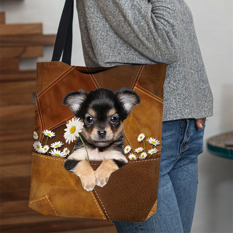 Chihuahua021 Holding Daisy  All Over Printed Tote Bag