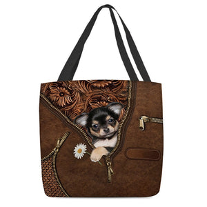 Chihuahua 02 Holding Daisy Tote Bag