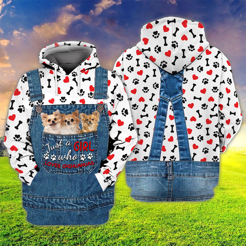 Just A Girl Who Loves Chihuahua1 Hoodie For Dog Lovers