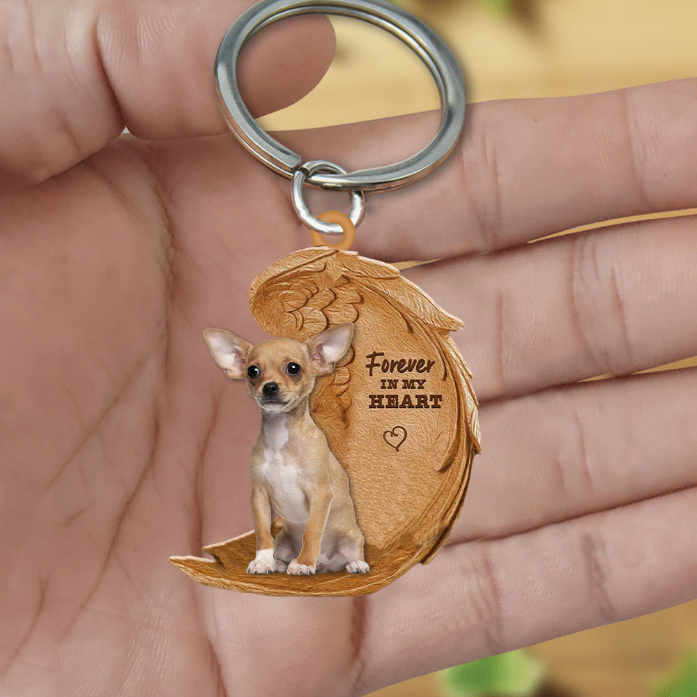 Chihuahua02 Forever In My Heart Flat Acrylic Keychain