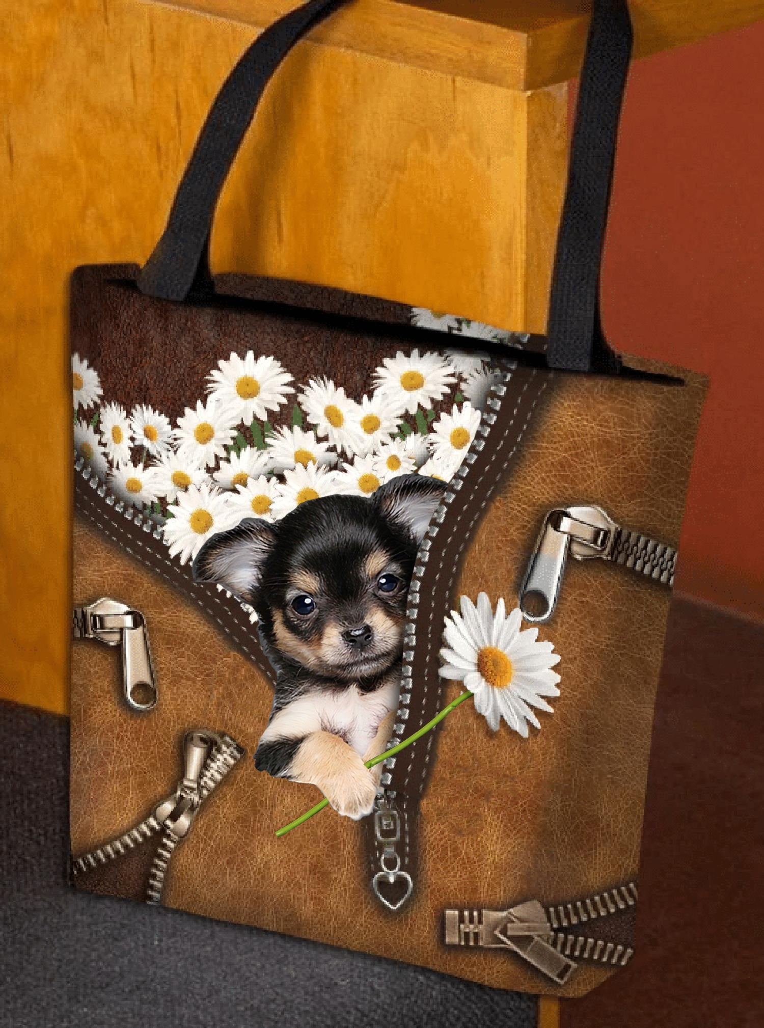 Chihuahua 3 Daisy Women Tote Bag