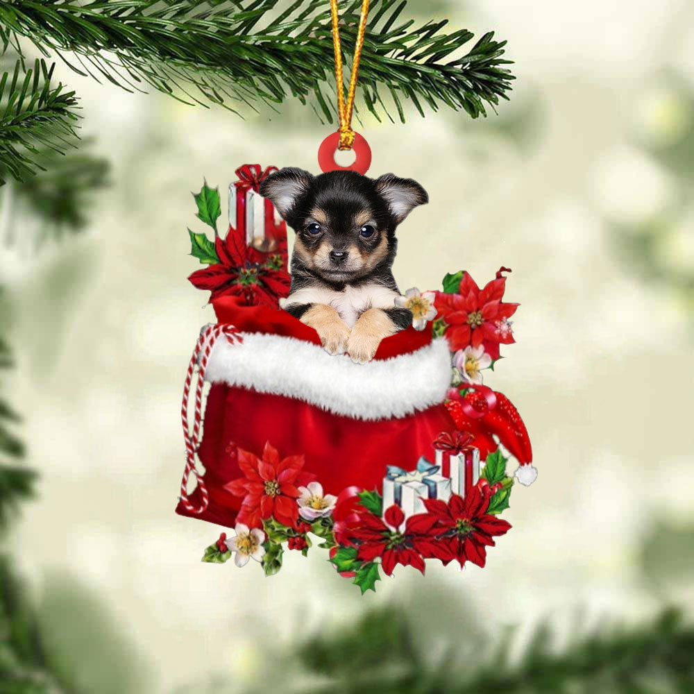 Chihuahua 3 Gift Bag Christmas Ornament