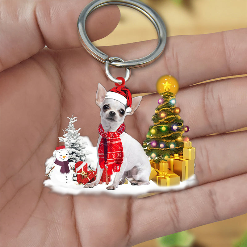 Chihuahua02 Early Merry Christma Acrylic Keychain