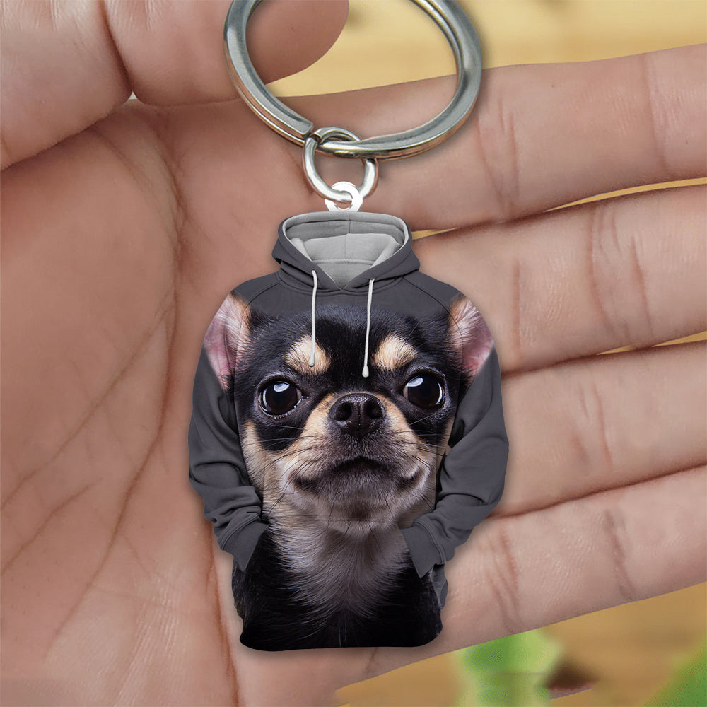 Chihuahua 3D Graphic Hoodie Acrylic Keychain