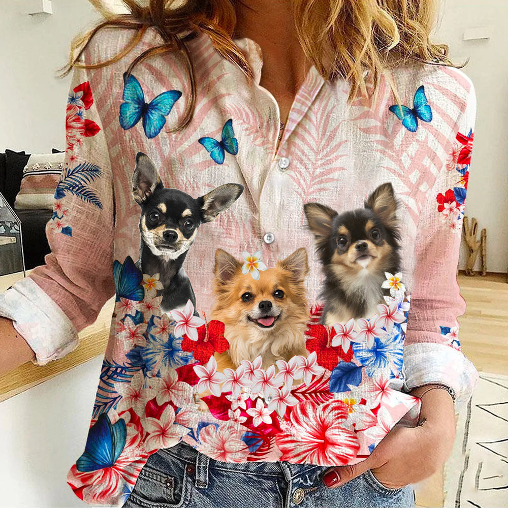 Chihuahua Tropical Floral Casual Shirt