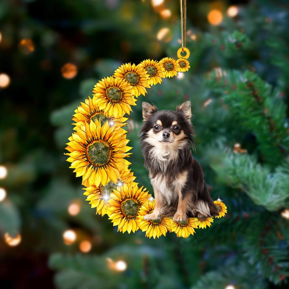 Chihuahua On Sunflower Moon Ornament