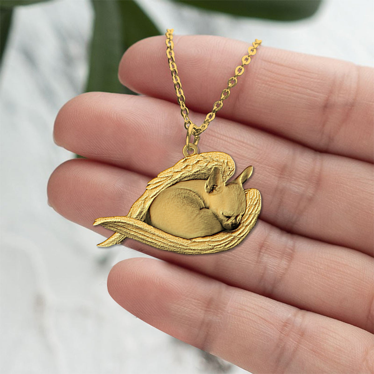 Chihuahua03 Sleeping Angel Necklace