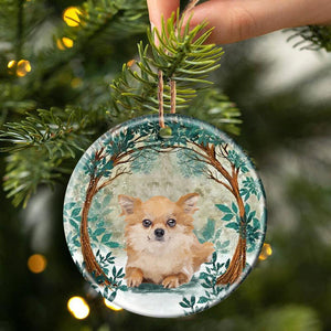 Chihuahua Among Forest Porcelain/Ceramic Ornament