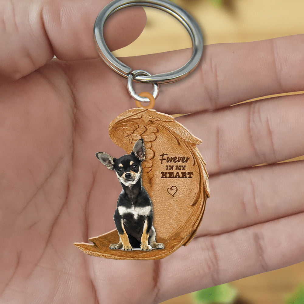 Chihuahua6 Forever In My Heart Flat Acrylic Keychain