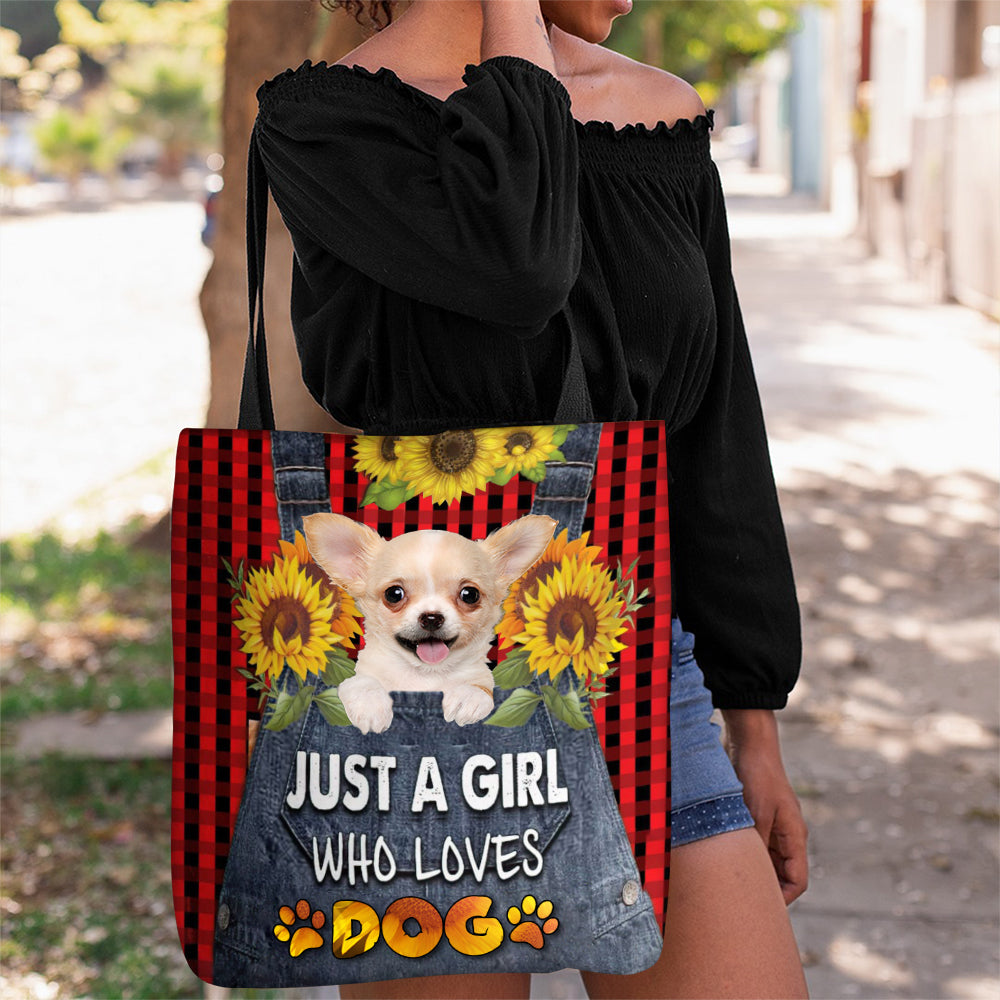 Chihuahua 3-Just A Girl Who Loves Dog Tote Bag