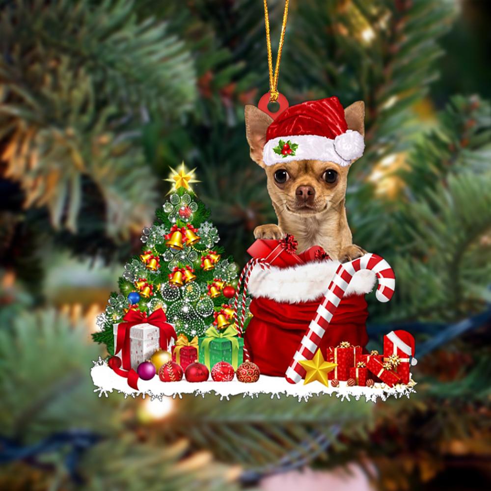 Chihuahua Gift Bag Merry Christmas Ornament
