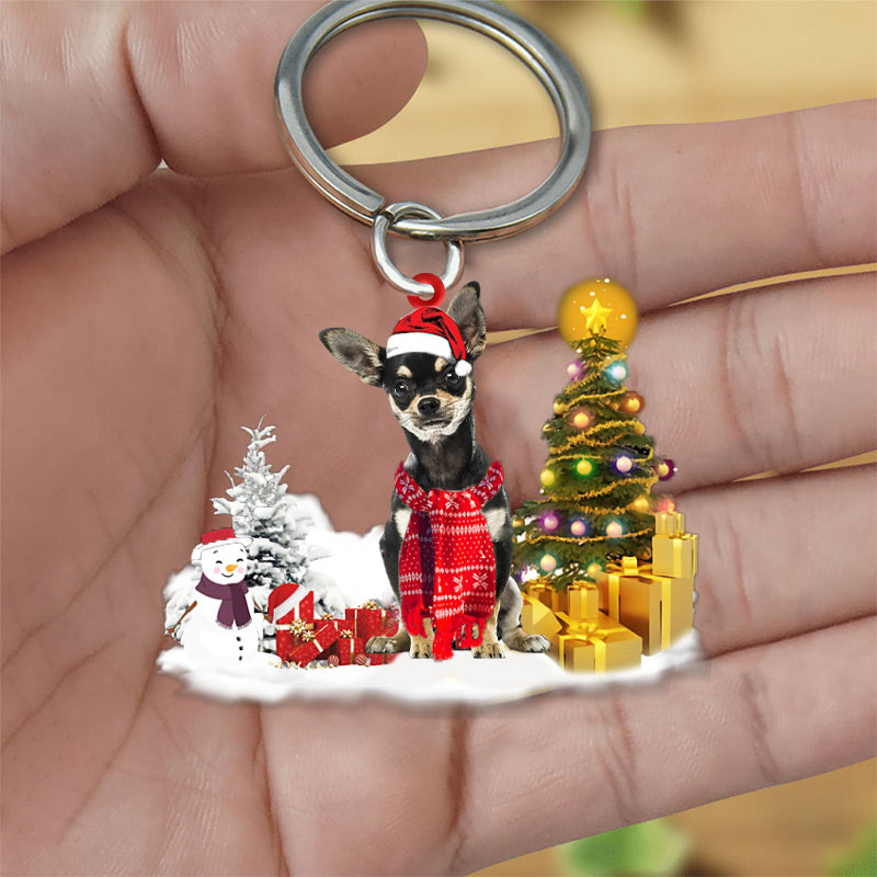 Chihuahua Early Merry Christma Acrylic Keychain