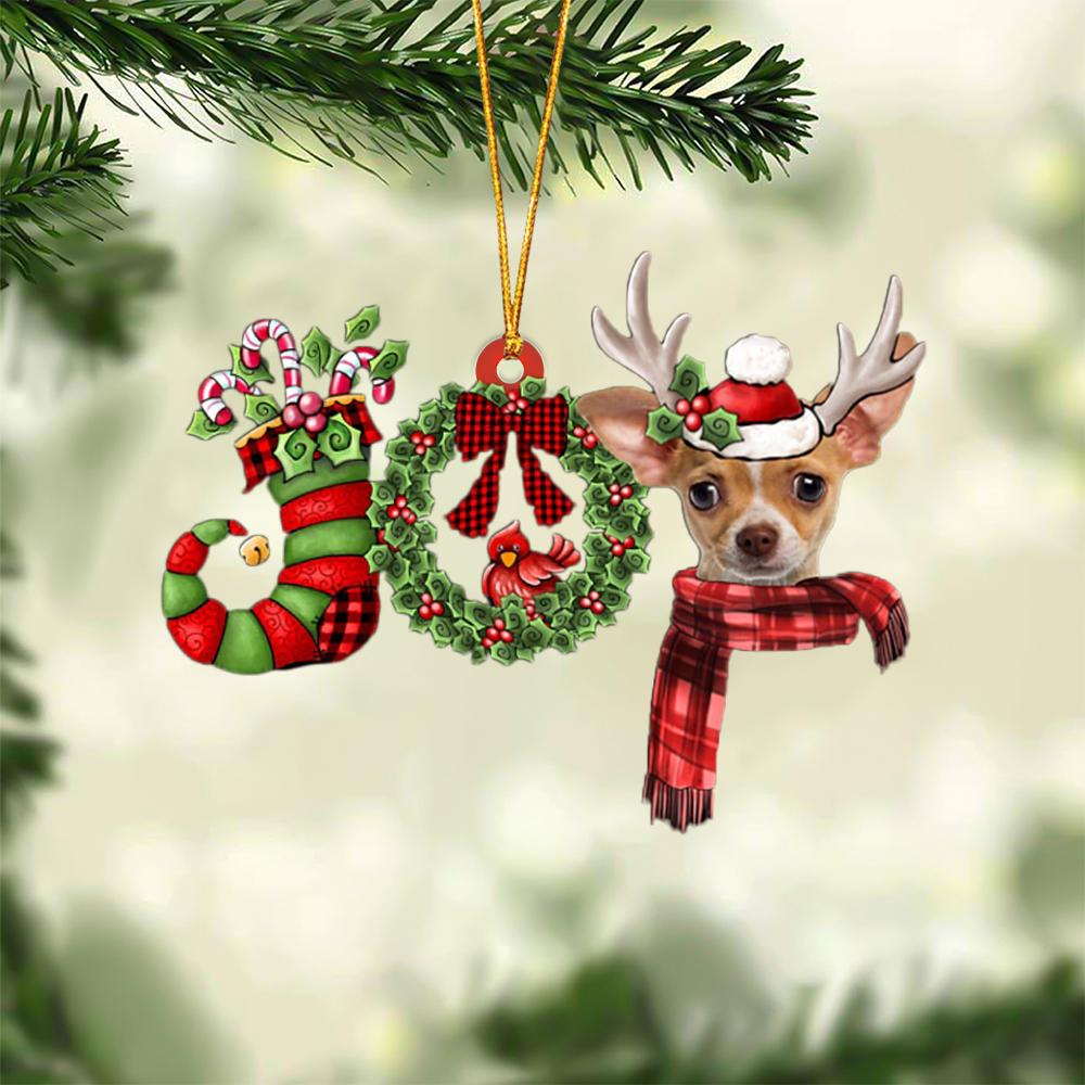 Chihuahua JOY Reindeer Hanging Ornament