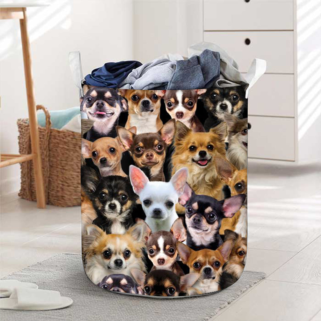 A Bunch Of Chihuahuas Laundry Basket