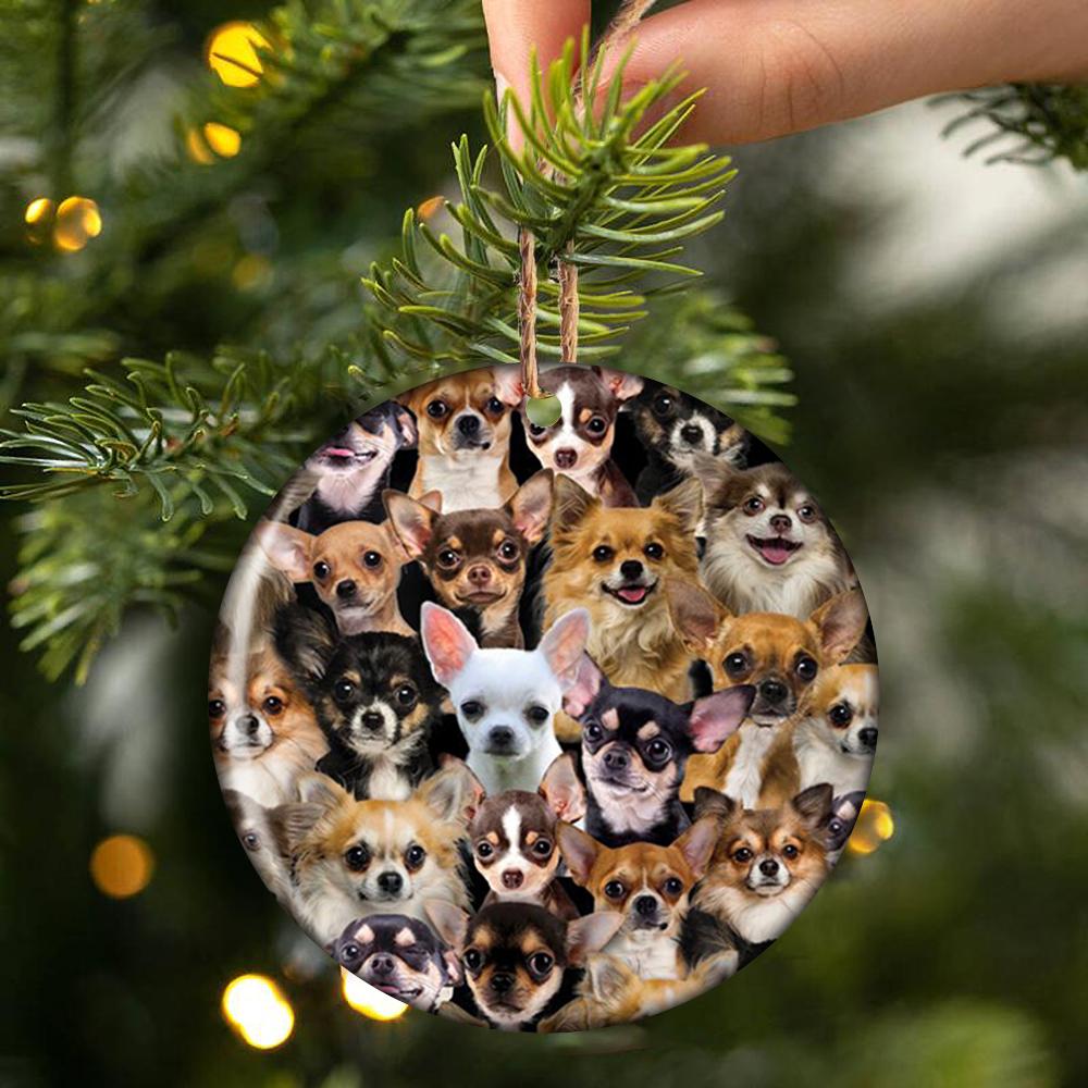 A Bunch Of Chihuahuas Porcelain/Ceramic Ornament