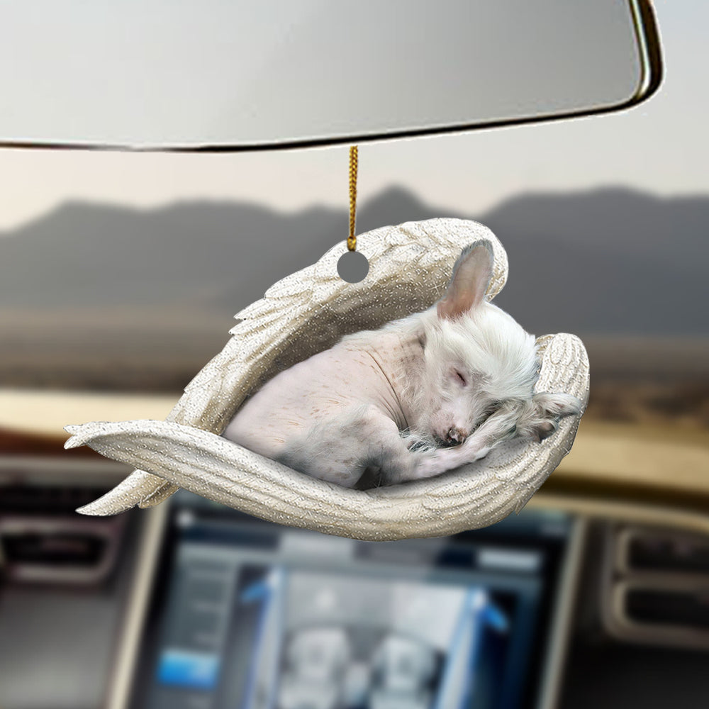 Chinese Crested Dog Sleeping Angel Ornament Sleeping Angel Car Hanging Ornament