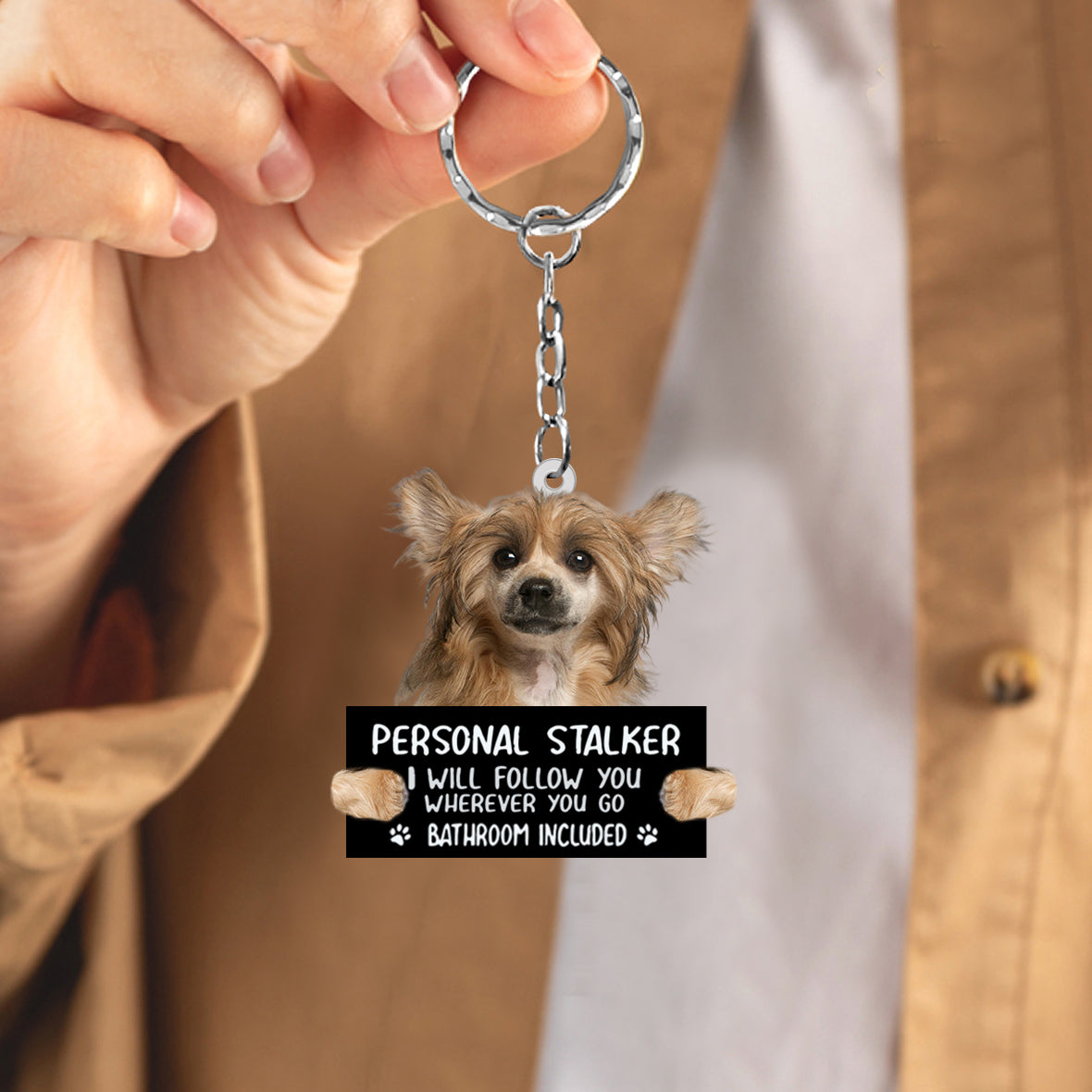 Chinese Crested Personal Stalker Acrylic Keychain