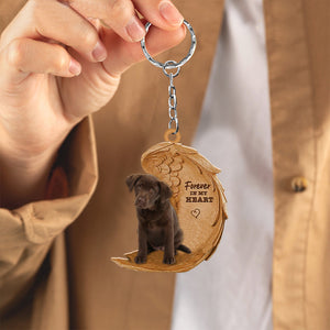 Chocolate Labrador Forever In My Heart Flat Acrylic Keychain
