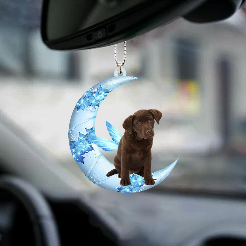 Chocolate Labrador Angel From The Moon Car Hanging Ornament