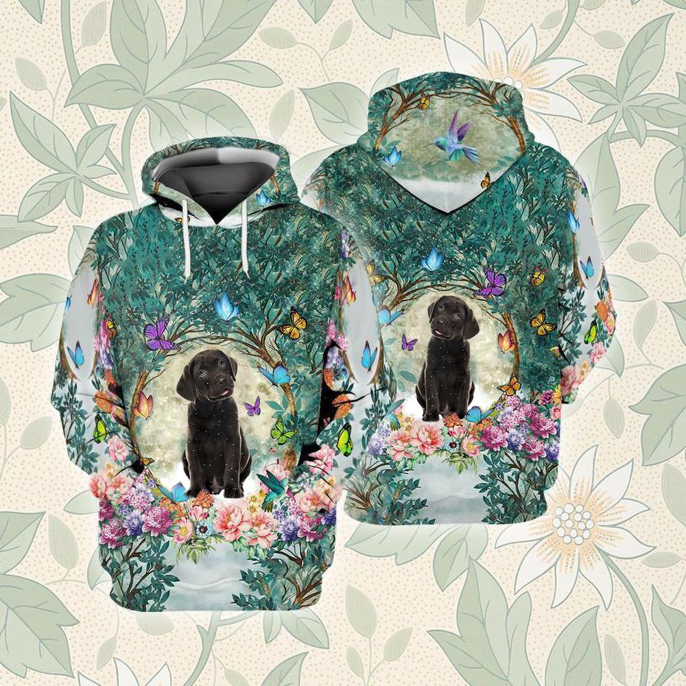 Chocolate Labrador Retriever Among Forest Unisex Hoodie