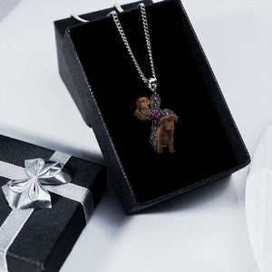Chocolate Labrador Pray For God Stainless Steel Necklace